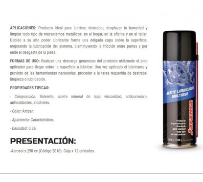 ACEITE LUBRICANTE MULTIUSO 250cc MULTIUSO JARAMA