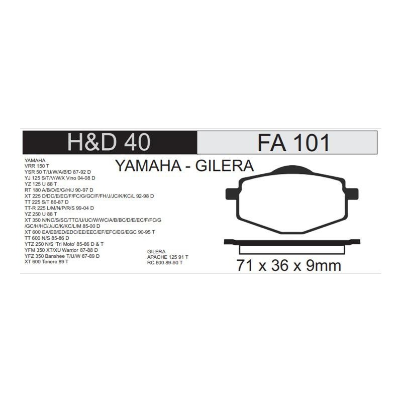 PASTILLA FRENO YAMAHA YBR 125/ XT 225 DELANTERA (HADA)