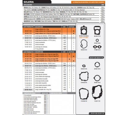 JUNTA MOTOR MOTOMEL DAKAR 200 VARILLERA (HADA)