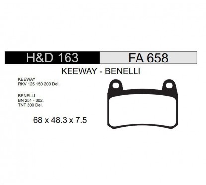 PASTILLA FRENO BENELLI TNT 300 DELANTERA - HD163 (HADA)