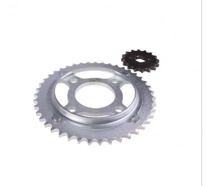 CORONA Y PIÑON HONDA CG 150 TITAN 43- 16 ACERO 1045 (KHROMO)