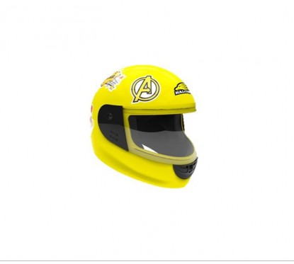CASCO HALCON H5 KIDS STICKERS AMARILLO BRILLO "XXS" 52mm