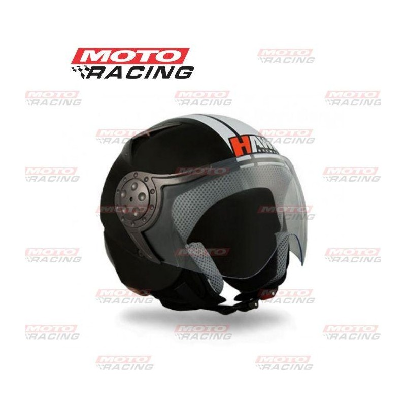 CASCO ABIERTO RS9 NEGRO BRILLANTE C-  BLANCO "M" 58cm (HAWK)