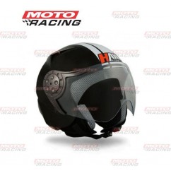CASCO ABIERTO RS9 NEGRO BRILLANTE C-  BLANCO "L" 60cm (HAWK)