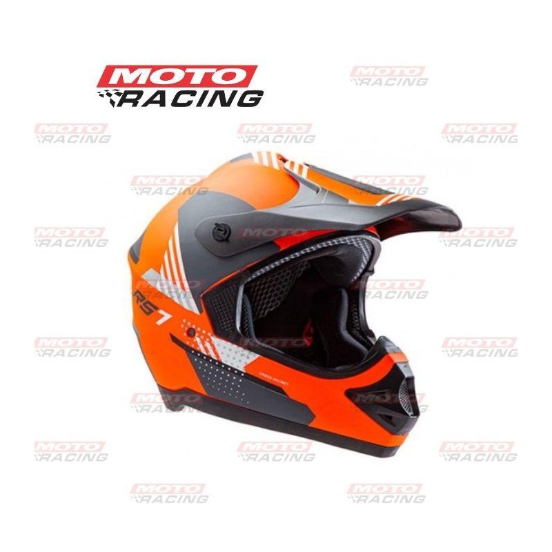 CASCO CROSS RS7 F NARANJA FLUO "L" 60cm (HAWK)