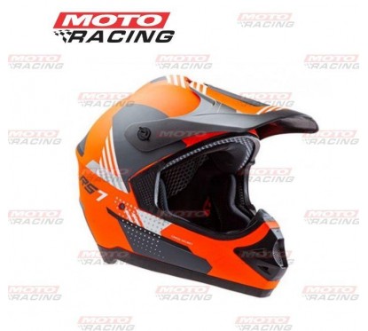 CASCO CROSS RS7 F NARANJA FLUO "XL" 62cm (HAWK)