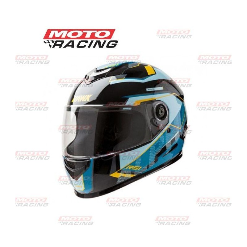 CASCO RS1 ALPHA INTEGRAL NEGRO / CELESTE "S" 56cm (HAWK)