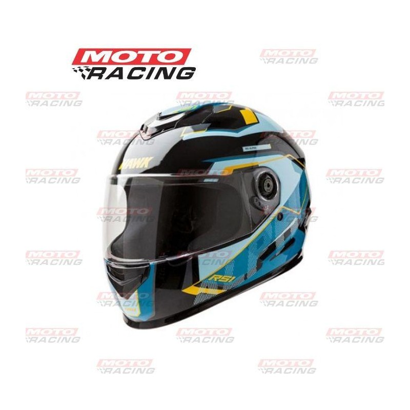 CASCO RS1 ALPHA INTEGRAL NEGRO -  CELESTE "S" 56cm (HAWK)