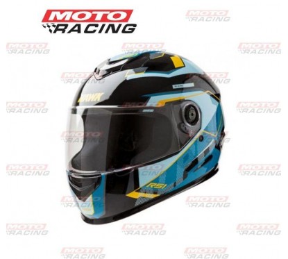 CASCO RS1 ALPHA INTEGRAL NEGRO / CELESTE "L" 60cm (HAWK)