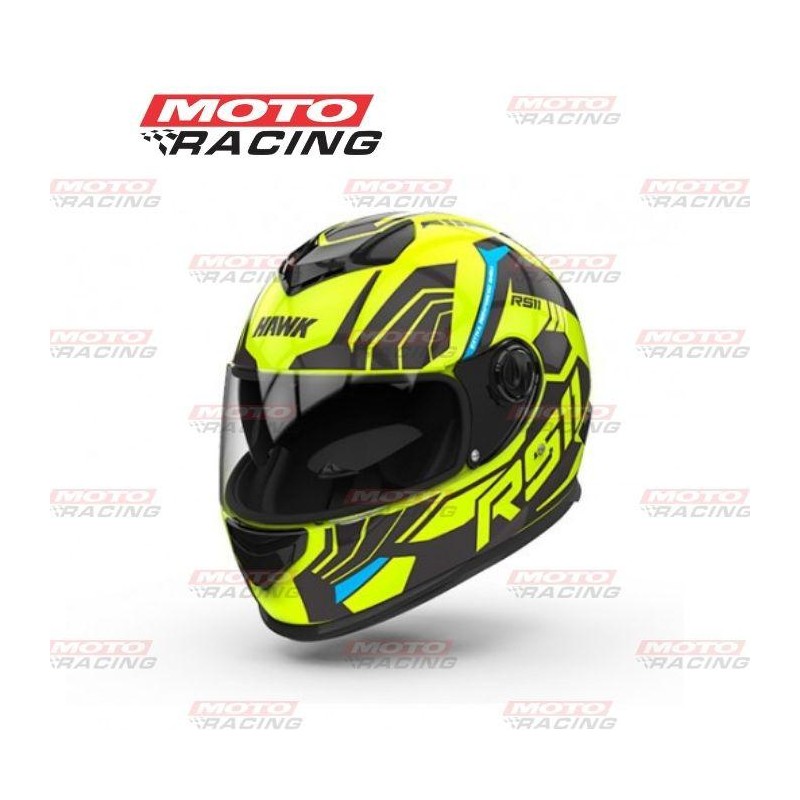 CASCO HAWK INTEGRAL RS11 FLUOR NEGRO -  AMARILLO "S" 56cm