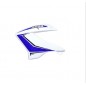 DEFLECTOR TANQUE IZQUIERDO MOTOMEL SKUA 150 V6 BLANCO -  AZUL