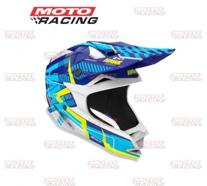 CASCO HAWK ZX7 CROSS AZUL CLARO C- GRAFICOS "M" 58cm