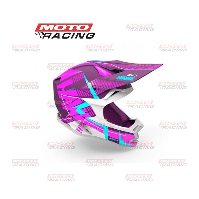 CASCO HAWK ZX7 CROSS VIOLETA C/GRAFICOS "L" 60cm