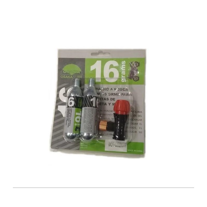 SET HERRAMIENTA 2 GARRAFA "CO2" C/PICO INFLADOR CO2KIT OSAKA