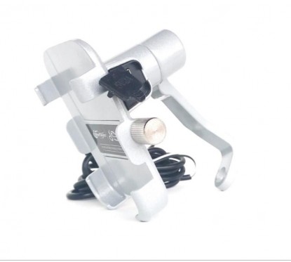 ACCESORIO SOPORTE PORTA CELULAR ALUMINIO C/ PUERTO USB (HADA)