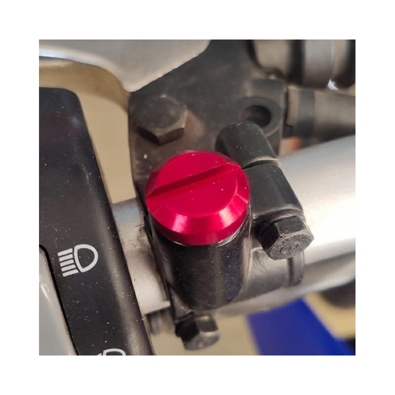 TAPON ESPEJO UNIVERSAL 10mm ROSCA IZQUIERDA ROJO RB PARTS