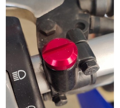 TAPON ESPEJO UNIVERSAL 10mm ROSCA IZQUIERDA ROJO RB PARTS