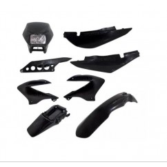 KIT PLASTICOS COMPLETO HONDA NXR 125 BROS- MOTOMEL SKUA NEGRO 8P (NSU)