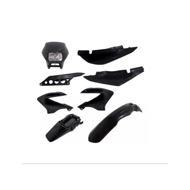 KIT PLASTICOS COMPLETO HONDA NXR 125 BROS- MOTOMEL SKUA NEGRO 8P (NSU)