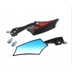 ESPEJO UNIVERSAL NEGRO -  ROJO ZX-2700- 3 VARIAS ROSCAS (NSU)