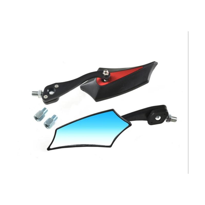 ESPEJO UNIVERSAL NEGRO -  ROJO ZX-2700- 3 VARIAS ROSCAS (NSU)