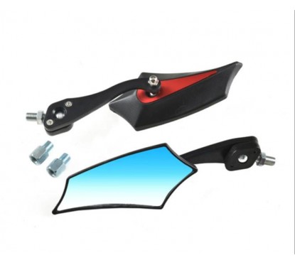 ESPEJO UNIVERSAL NEGRO -  ROJO ZX-2700- 3 VARIAS ROSCAS (NSU)