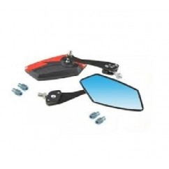 ESPEJO UNIVERSAL NEGRO -  ROJO ZX-2653- 3 VARIAS ROSCAS (NSU)