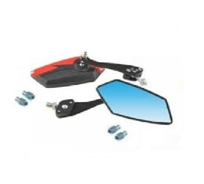 ESPEJO UNIVERSAL NEGRO -  ROJO ZX-2653- 3 VARIAS ROSCAS (NSU)