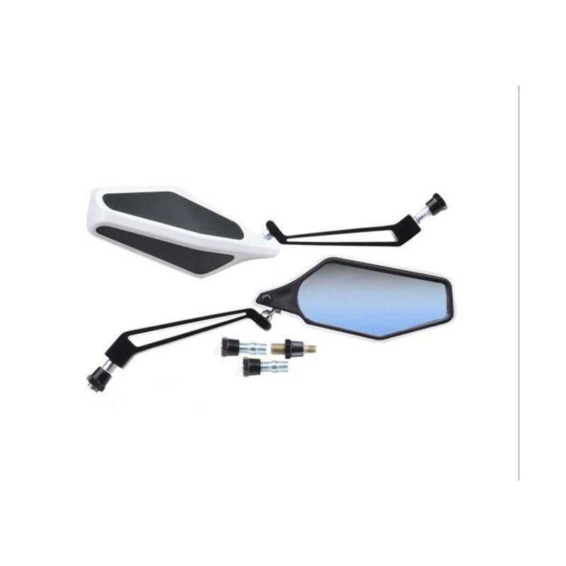 ESPEJO UNIVERSAL BLANCO- NEGRO ZX-2835 VARIAS ROSCAS