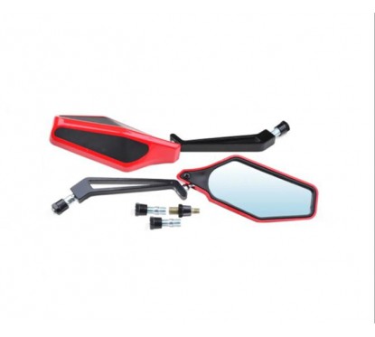 ESPEJO UNIVERSAL ROJO- NEGRO ZX-2835 VARIAS ROSCAS (NSU)