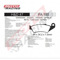 PASTILLA FRENO HONDA FALCON -  TORNADO (DIAFRAG)