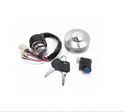 LLAVE CONTACTO SUZUKI AX 100 SET C-  TAPA TANQUE Y CER ASIENTO