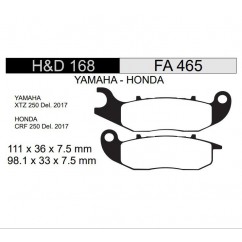 PASTILLA FRENO YAMAHA XTZ 250 16 DEL-  CRF 250 L 13 DEL (FRASLE)