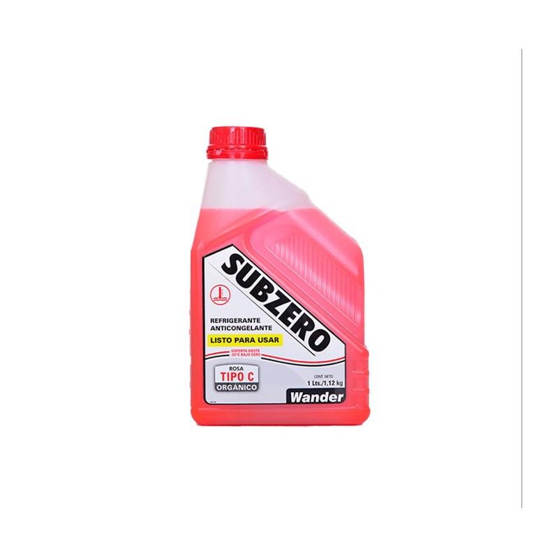 LIQUIDO REFRIGERANTE ANTICONGELANTE PREPAR SUBZERO ROSA WANDER