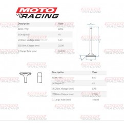 VALVULA ESC HONDA XLX 350 / NX 350 SAHARA / NX 400 FALCON JAPON