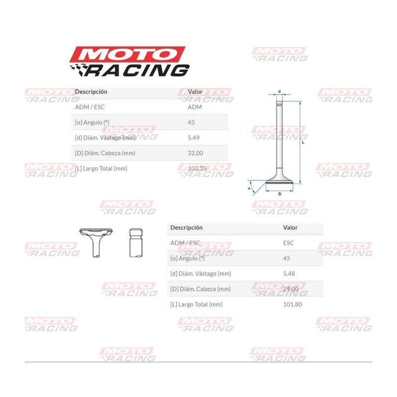 VALVULA ESC HONDA XLX 350 -  NX 350 SAHARA -  NX 400 FALCON JAPON