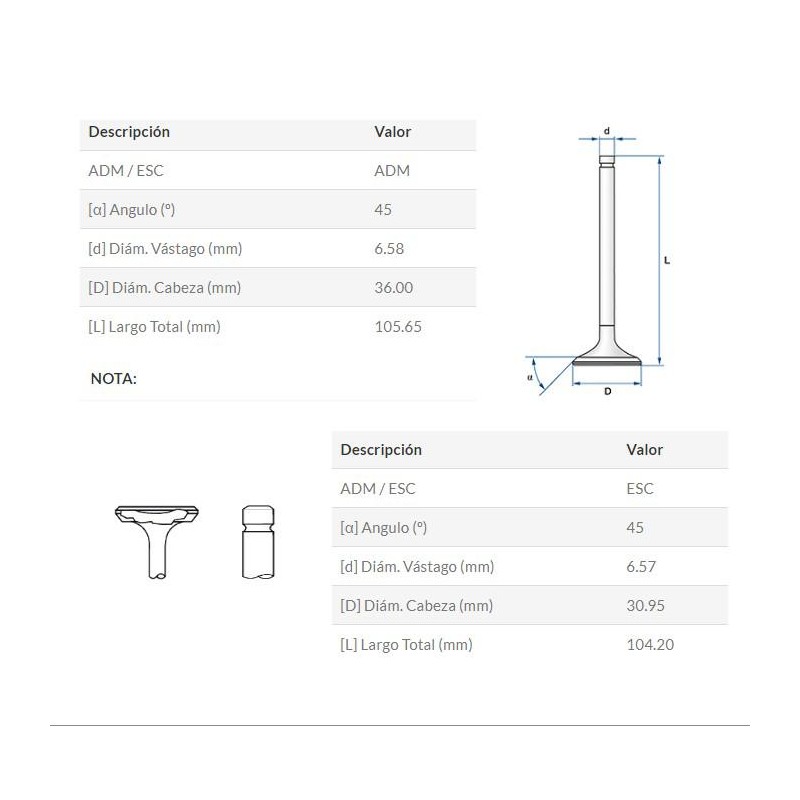 VALVULA ADMISION HONDA NX 650 -  XR 600 DOKURO JAPON