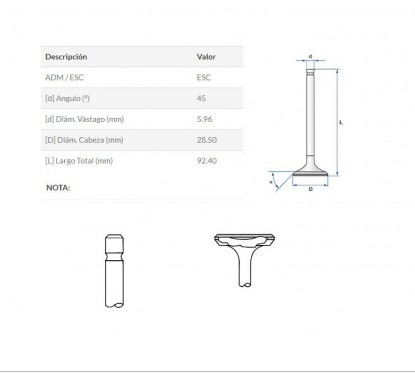 VALVULA ESCAPE YAMAHA XT 225 -  XTZ 250 -  YBR 250 FAZER JAPON