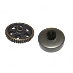 ENGRANAJE Y CAMPANA EMBRAGUE ZANELLA 50 D- HELICOIDAL ACERO (BRN)