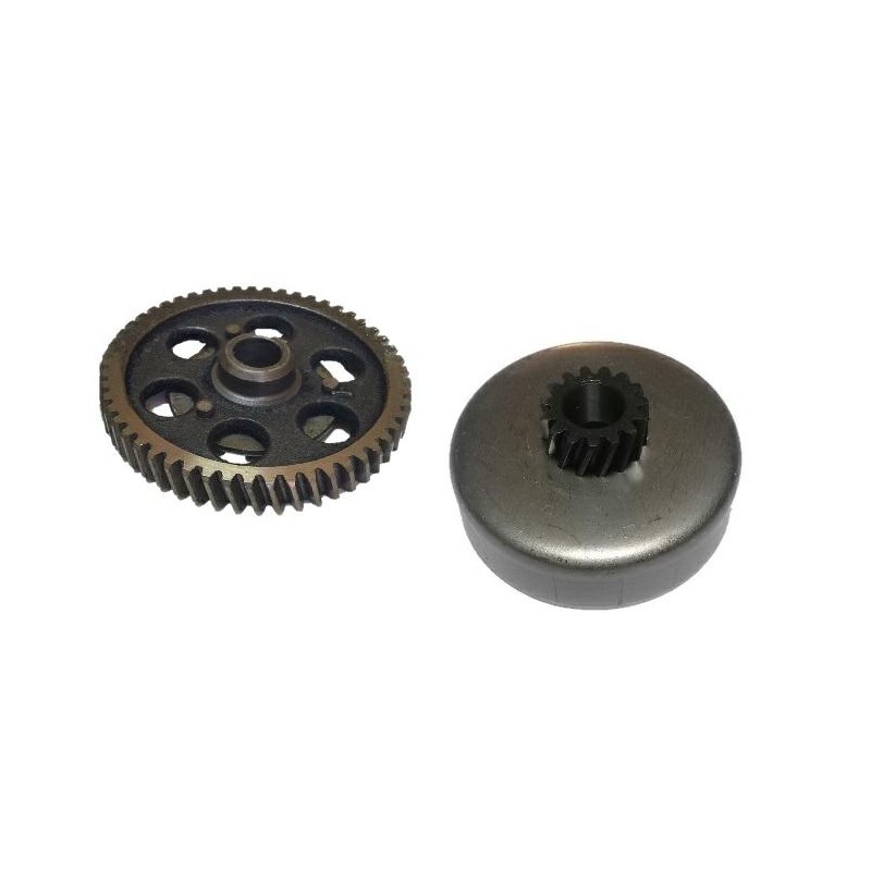 ENGRANAJE Y CAMPANA EMBRAGUE ZANELLA 50 D- HELICOIDAL ACERO (BRN)