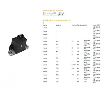SENSOR HONDA CBX -  NX -  XR 200 DZE