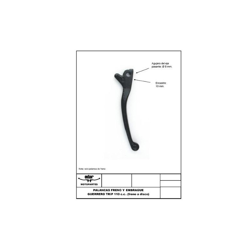 MANIJA FRENO GILERA SMASH 110 FRENO DISCO S- INTERNO (EDAR)