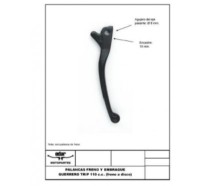 MANIJA FRENO GILERA SMASH 110 FRENO DISCO S- INTERNO (EDAR)