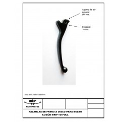 MANIJA FRENO GILERA SMASH 110 FRENO DISCO S- INTERNO (EDAR)