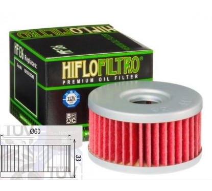 FILTRO ACEITE SUZUKI DR 250-350/ BETA TR250 HF136 (HIFLOFILTRO)