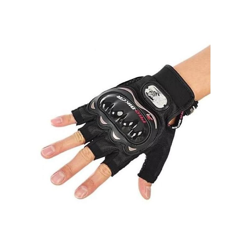 GUANTES PRO BIKER SIN DEDO NEGRO "M"
