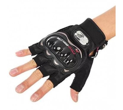 GUANTES PRO BIKER SIN DEDO NEGRO "M"