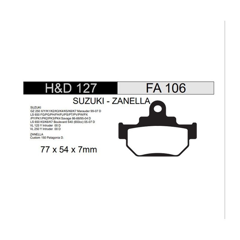 PASTILLA FRENO SUZUKI LV 125- 250 DELANTERA