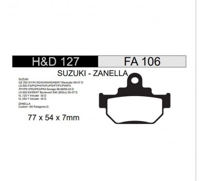 PASTILLA FRENO SUZUKI LV 125- 250 DELANTERA