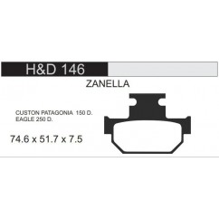 PASTILLA FRENO ZANELLA PATAGONIA 150 - EAGLE 250 -  SUZUKI 125